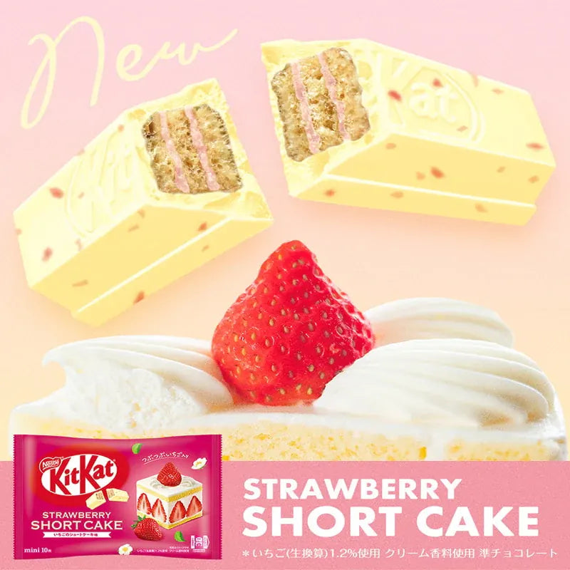 Nestle KitKat Mini Strawberry Shortcake Flavour 10 Kitkat Pieces Inside | Made in Japan