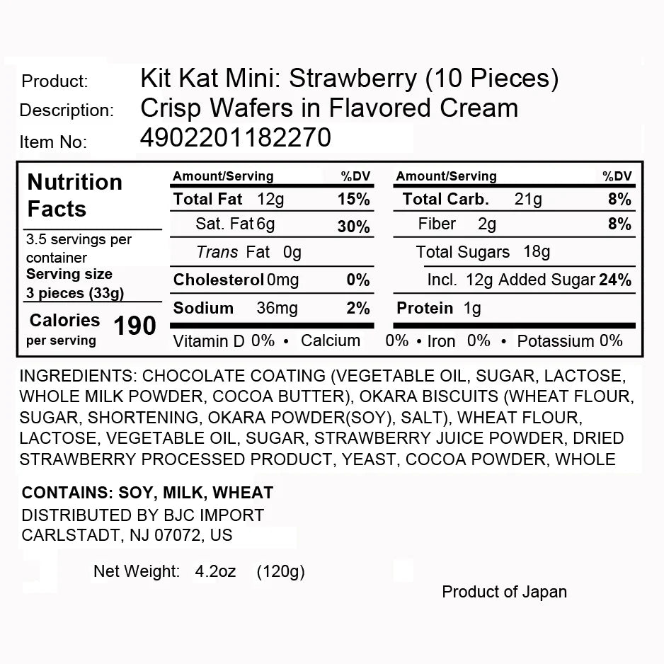 Japanese Kit Kat: Strawberry - 10 Bars