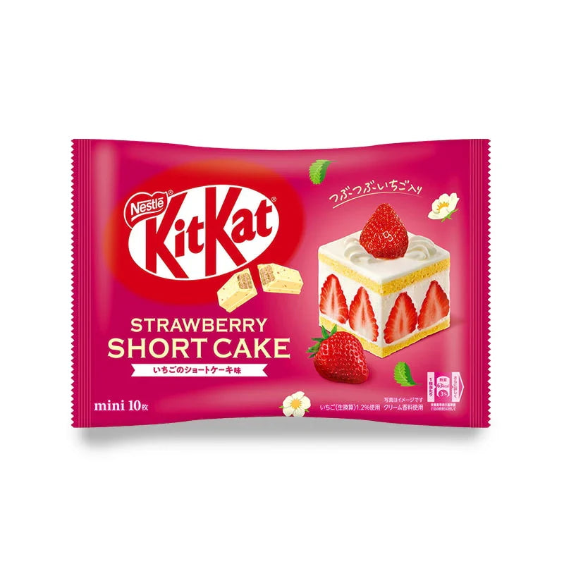 Nestle KitKat Mini Strawberry Shortcake Flavour 10 Kitkat Pieces Inside | Made in Japan